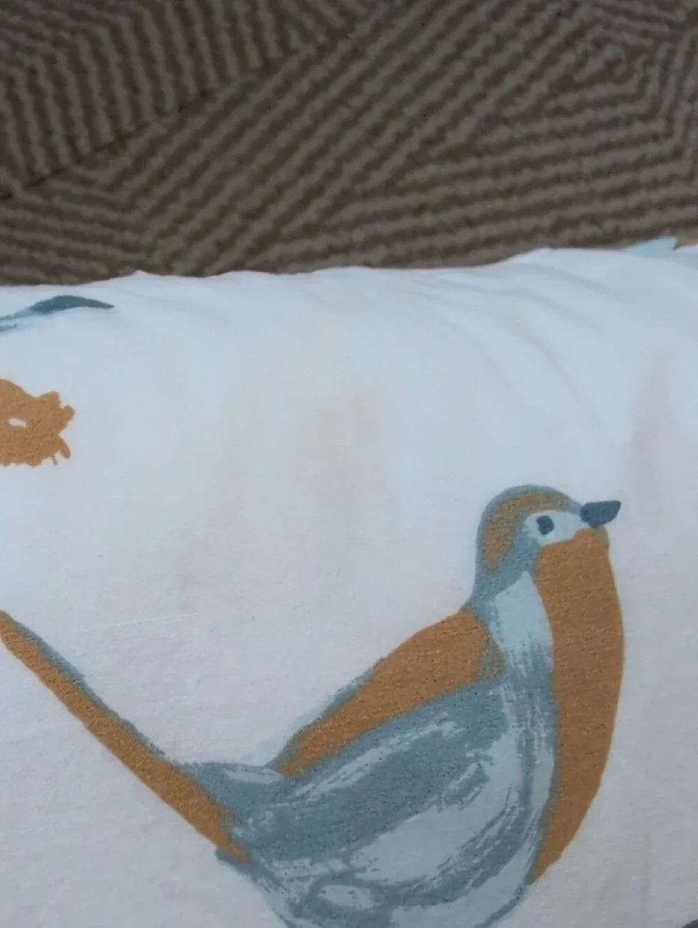 Garnet Hill Bluebird Organic-Cotton Percale Down Throw Accent Pillow Floral